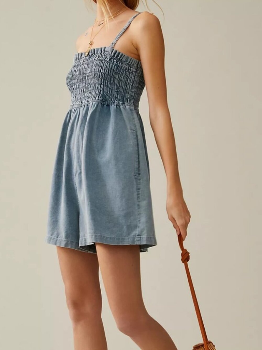 Anthropologie Pilcro Smocked Romper Size XXS